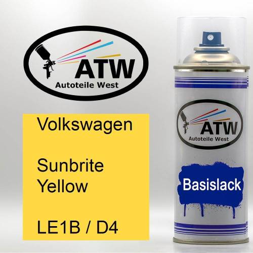 Volkswagen, Sunbrite Yellow, LE1B / D4: 400ml Sprühdose, von ATW Autoteile West.